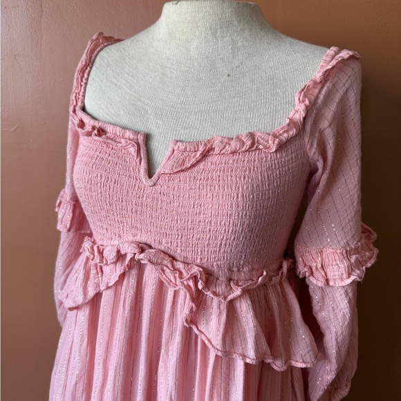 Spell & The Gypsy Clementine Mermaid Maxi Dress — Pink Ruffle Boho Cottagecore - Picture 7 of 16